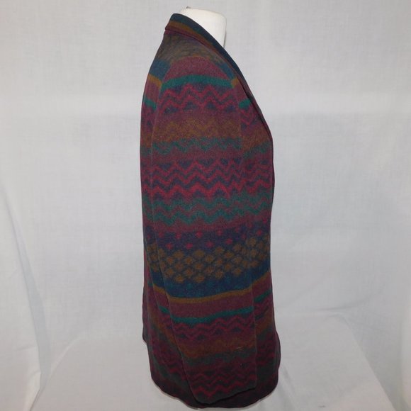 Vintage 90s Two Roads Womens 11 Navajo Southwestern Print Oversized  Blazer - Picture 12 of 15
